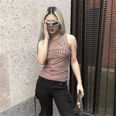 Women's Solid Color Slim Fit Street Fashion Round Neck Sleeveless Top For Women