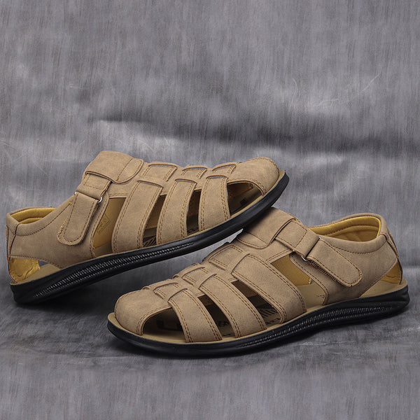 Men's Leather Sandals Casual Hipster Lightweight Comfortable Men's Shoes