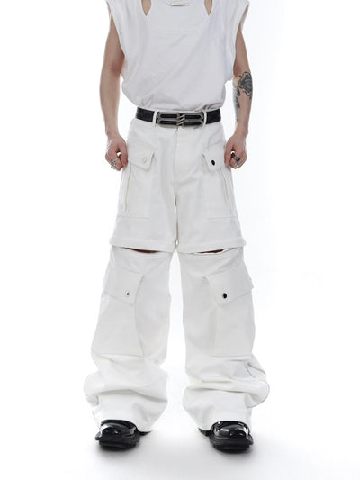 Unisex White Wide Leg Pants For Men