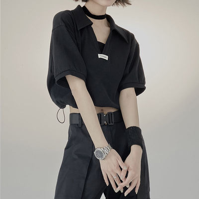 Summer Korean Short Top Collar For Women