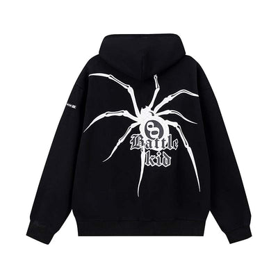 Spider Print Pullover Hoodie For Men