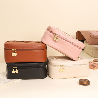 Handle-top Cosmetic Bag Ins Fashion Simple Square Handbag Toiletry Bags Travel High Capacity Portable Storage Make Up Bag