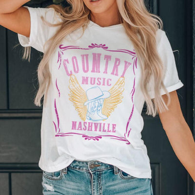 European And American Country Music Nashville Graphic T-shirt