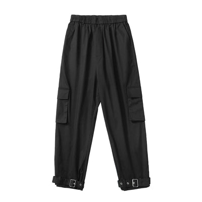 Cropped pants Hong Kong style loose straight-leg overalls men