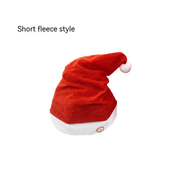 Swing Electric Christmas Hat Festival Plush Toys Hat Children's Gift Battery Music Christmas Hat Factory Wholesale