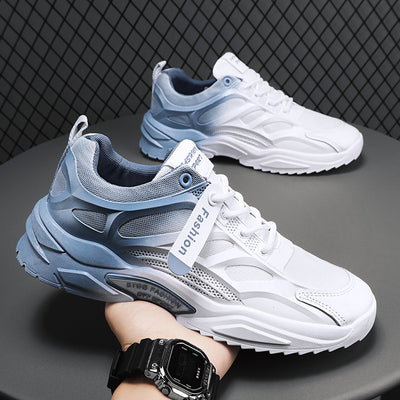 Gradient White Shoes Breathable Mesh Thin Sneaker