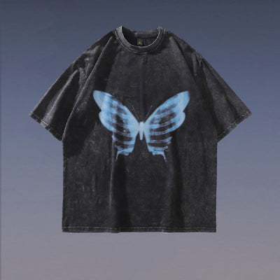 Butterfly Printing, Stir-colored And Worn Half Sleeve