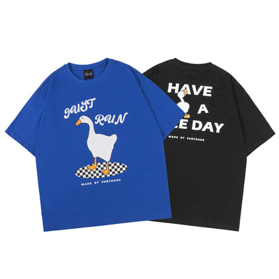 Duck Print Short Sleeve T Shirt For Men