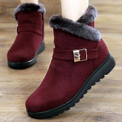 Winter Boots Women Warm Plush Snow Boots Zipper Comfort Flats Shoes