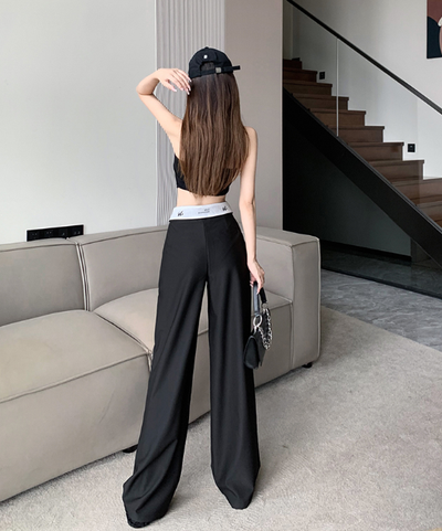 X397 spring and summer new trendy brand waist valgus drape floor mopping suit pants women's casual straight wide-leg pants