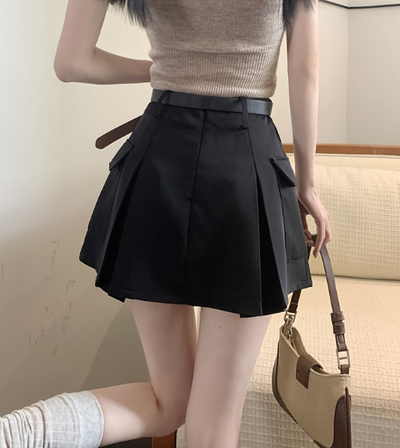 X481 Sweet casual double-pocket tooling short skirt female