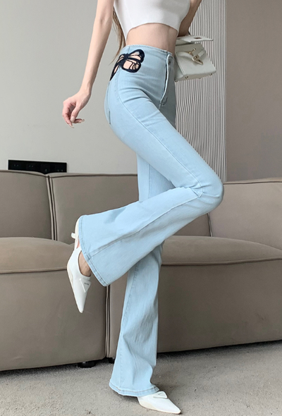 X242 jeans women's spring and autumn new high-waist design  pants