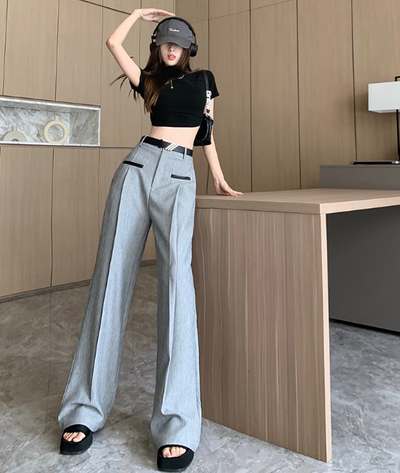 X347 suit wide-leg pants women's 2023 spring and summer new high-waisted Korean version