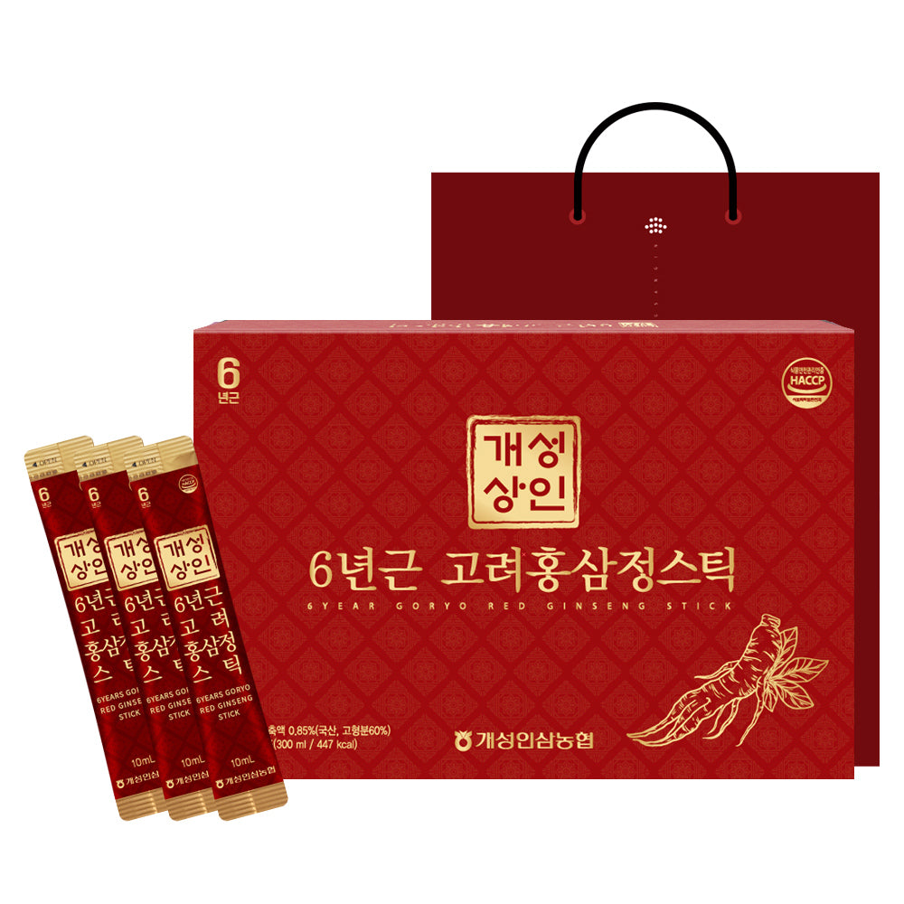 Gesong Merchant แท่งสกัดโสมแดงเกาหลีอายุ 6 ปี + ถุงช้อปปิ้ง