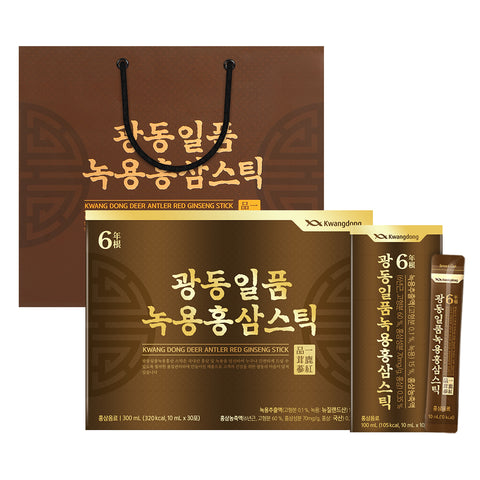 Kwangdong Deer antler red ginseng stick 30p + shopping bag