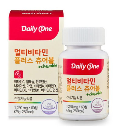 Daily One Multi-Vitamin Plus Chewable, 1,250mg*60เม็ด, 1ea